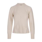 Witte Wol Kasjmier Trui Geribbelde Detail Alexander McQueen , White , ...