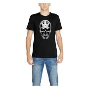 Zwart Bedrukt T-Shirt Mannen Ronde Hals Antony Morato , Black , Heren