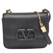 Pre-owned Leather shoulder-bags Valentino Vintage , Black , Dames