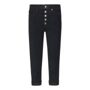 Velvet Jewel Button Style Dondup , Black , Dames