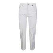 Klassieke Denim Straight Jeans Dondup , White , Dames