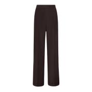 Flowing Wool Palazzo Trousers Kiton , Brown , Dames