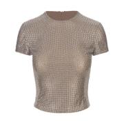 Kristalversierde Bruine Crew-Neck Top Giuseppe Di Morabito , Brown , D...