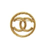 Pre-owned Metal brooches Chanel Vintage , Yellow , Dames