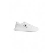 Witte Leren Vetersneakers Calvin Klein , White , Heren