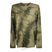 Tie Dye Crew Neck Longsleeve Shirt Diesel , Green , Heren