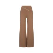 Wijde Camelkleurige Broek met Gouden Ketting Paco Rabanne , Brown , Da...