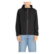 Zwarte Hooded Ritsjas voor Mannen Replay , Black , Heren