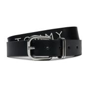 Zwart Leren Riem met Gesp/Strik Sluiting Tommy Hilfiger , Black , Dame...