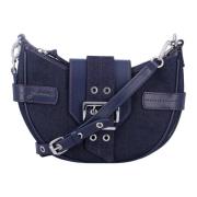 Donkerblauwe Denim Handtas Ganni , Blue , Dames