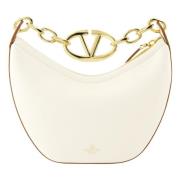 Witte VLogo Moon Hobo Tas Valentino Garavani , Beige , Dames