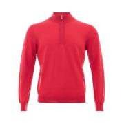 Elegant wollen T-shirt voor mannen Gran Sasso , Red , Heren