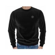 Iconisch Crewneck Sweatshirt met Logo Plaque Plein Sport , Black , Her...