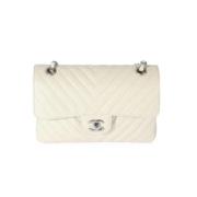 Pre-owned Leather chanel-bags Chanel Vintage , White , Dames