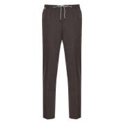 Flanel Trekkoord Stretch Broek Corneliani , Brown , Heren