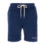 Blauwe Terry Cursive Shorts Sporty & Rich , Blue , Dames