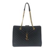 Pre-owned Leather totes Yves Saint Laurent Vintage , Black , Dames