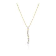 Ovale Lange Ketting met Witte Zirkonia Sif Jakobs Jewellery , Yellow ,...