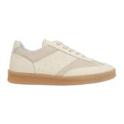 Lage-Top Leren Sneakers Beige Suède MM6 Maison Margiela , Beige , Here...