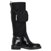 Pre-owned Leather boots Prada Vintage , Black , Dames