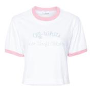 Witte Crop Tee Off White , White , Dames