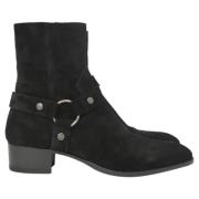 Pre-owned Suede boots Yves Saint Laurent Vintage , Black , Heren