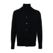 Navy Blauw Wol Gebreide Trui Zanone , Black , Heren