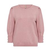 Parel Detail Gebreide Trui Soyaconcept , Pink , Dames