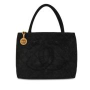 Pre-owned Suede totes Chanel Vintage , Black , Dames