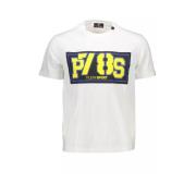 Stijlvol wit katoenen T-shirt met gedurfde details Plein Sport , White...