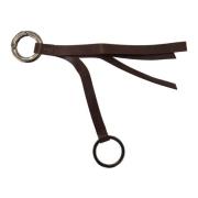 Elegante Messing en Leren Sleutelhanger Costume National , Brown , Uni...