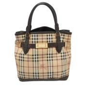 Pre-owned Leather totes Burberry Vintage , Beige , Dames