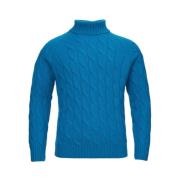 Blauwe Wol Elegance Pullover Gran Sasso , Blue , Heren