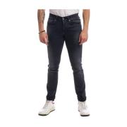 Zwarte stretchjeans voor verfijnde stijl Dondup , Black , Heren