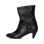 Zwarte Leren Stiletto Enkellaars Anonymous Copenhagen , Black , Dames