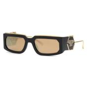 Pp119M-700G Shiny Black Zonnebril Philipp Plein , Black , Unisex