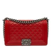 Pre-owned Leather crossbody-bags Chanel Vintage , Red , Dames