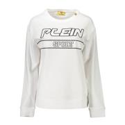 Stijlvol Langarm-Sweatshirt met Contrastdetails Plein Sport , White , ...