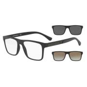 Mat Zwart Zonnebril Ea4115 Model Emporio Armani , Black , Unisex