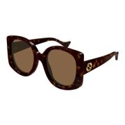 Stijlvolle zonnebril in Havana/Bruin Gucci , Brown , Dames