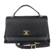 Pre-owned Leather handbags Chanel Vintage , Black , Dames