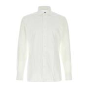 Stretch Poplin Overhemd Z Zegna , White , Heren