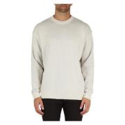 Katoen en maagdelijke wol crewneck sweater Boss , Beige , Heren