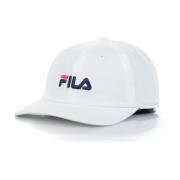 Gebogen klep vaderpet lineaire band Fila , White , Heren