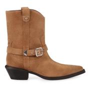 Puntige Neus Westernlaarzen met Enkelband Pinko , Brown , Dames