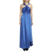 Blauwe Satijnen Mouwloze Jurk Pinko , Blue , Dames