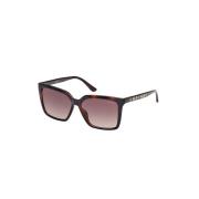 Stijlvolle zonnebril bruin verloop havana frame Guess , Brown , Dames