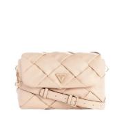 Veelzijdige Beige Gewatteerde Zaina Tas Guess , Beige , Dames