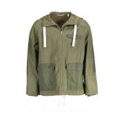 Elegante Groene Hooded Katoenmix Jas Gant , Green , Heren