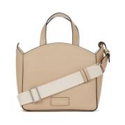 Arena Logo Geperforeerde Cirkel Tote Tas Karl Lagerfeld , Beige , Dame...